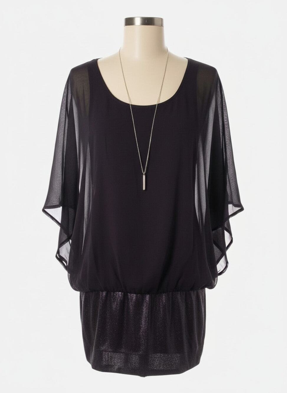Analili Chiffon and Sequin Dolman Dress